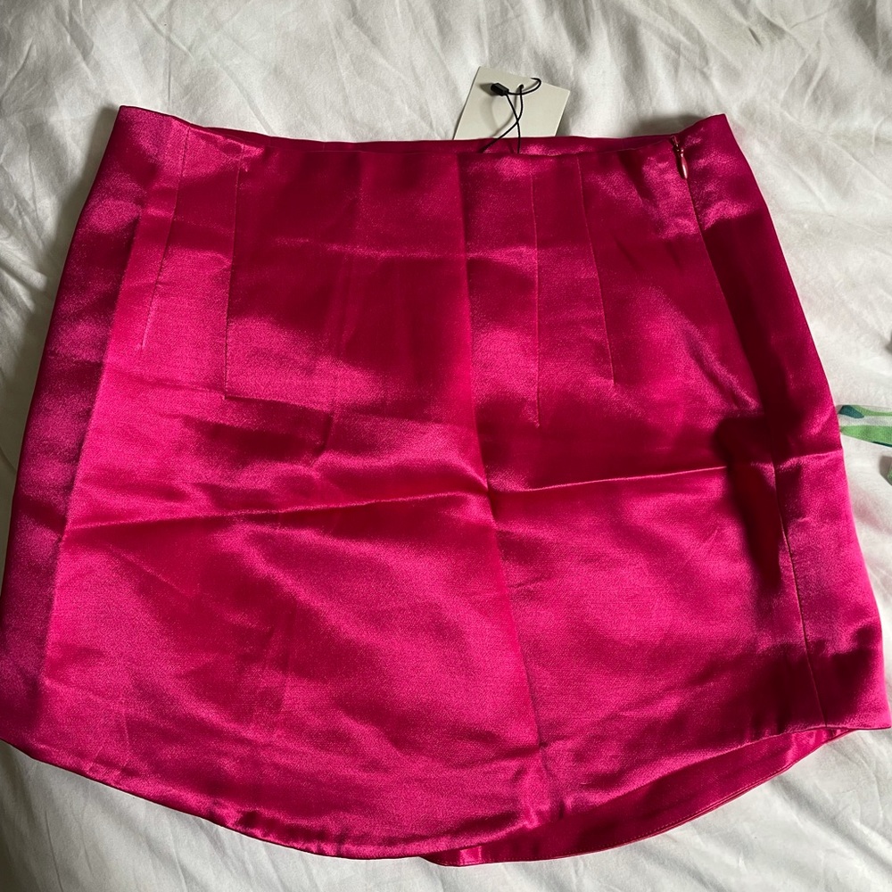 Zara brand new pink mini skirt silk/satin